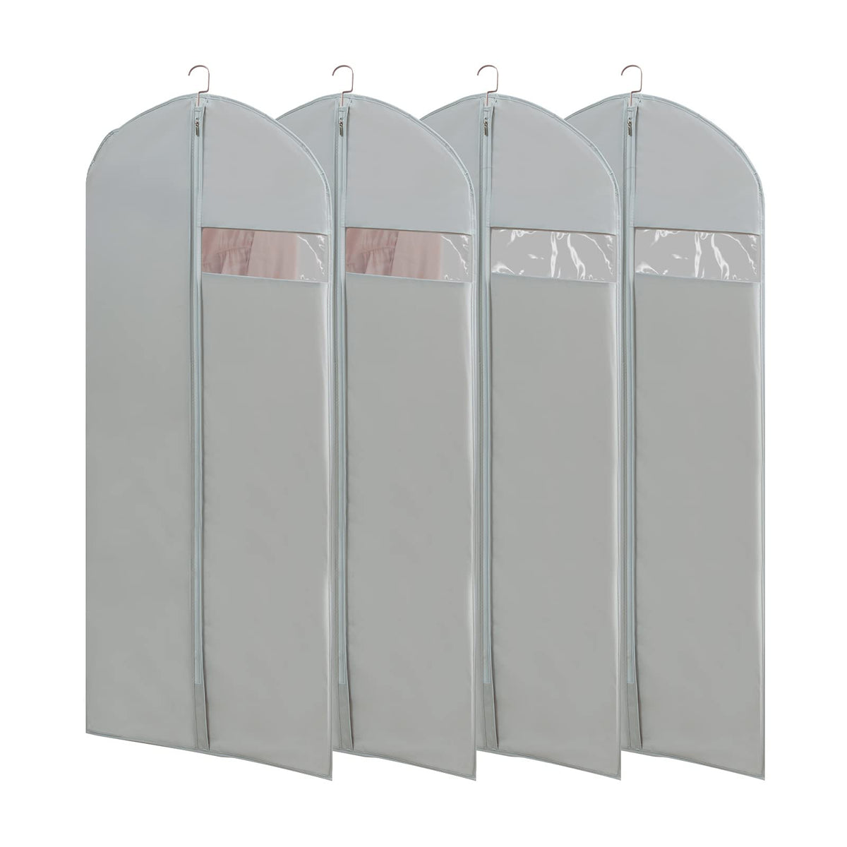 Dress Bags for Gowns Long, 65'' Long Dress Clear Garment Bag(Set of 2, 23.3'' X 65'')