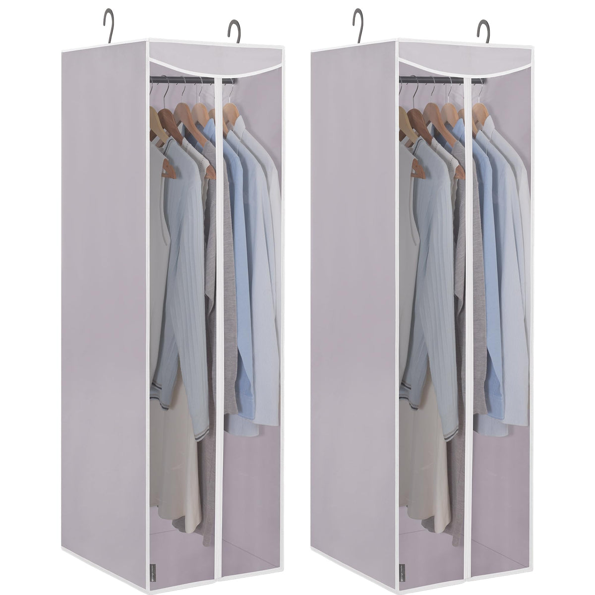STORAGE MANIAC Garment Bags for Hanging Clothes, 57-Inch, Beige, 2-Pack