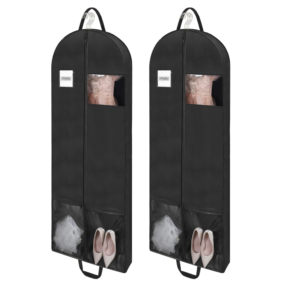 3 Pack 60" Long Garment Bags for Hanging Clothes Storage