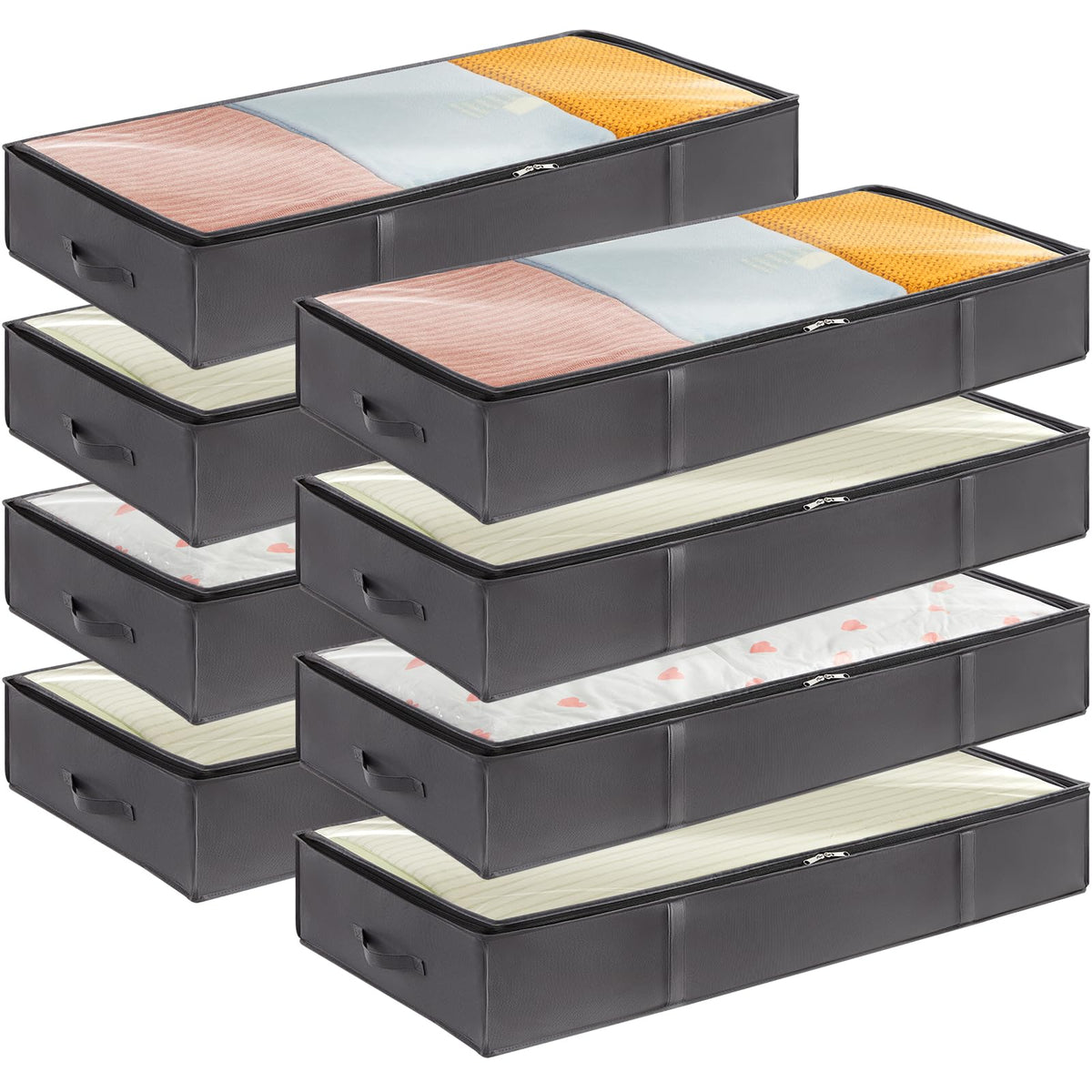 Lifewit 95L 4 Pack Under Bed Storage Container, Blanket Organizer, Gray