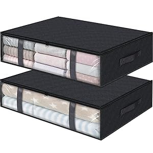 3 Pack Storage Bags, 40L Clothes Storage Containers, Foldable Storage Bins