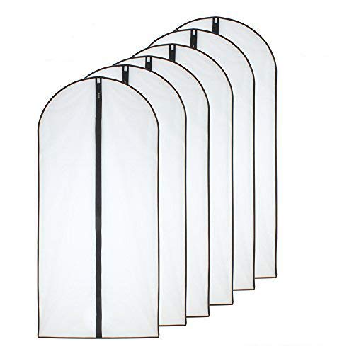 Garment Bags for Hanging Clothes 12 PCS Transparent Waterproof Dustproof Storage for Wardrobe Storage Suit Covers for Closet Cloth Cover Washable Clear Reuse Full Zipper for Suits Gowns 24''x40''