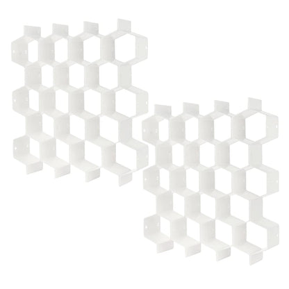 Poeland Drawer Divider Organizer DIY Plastic Grid Honeycomb Drawer Divider Gray 2 Pack