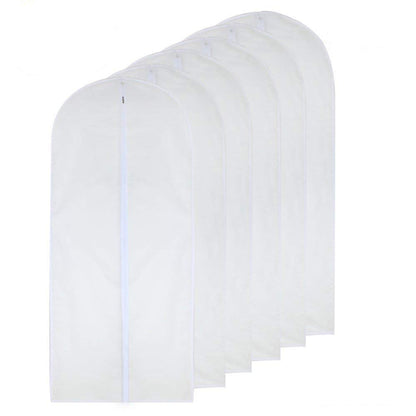 Garment Bags for Hanging Clothes 12 PCS Transparent Waterproof Dustproof Storage for Wardrobe Storage Suit Covers for Closet Cloth Cover Washable Clear Reuse Full Zipper for Suits Gowns 24''x40''