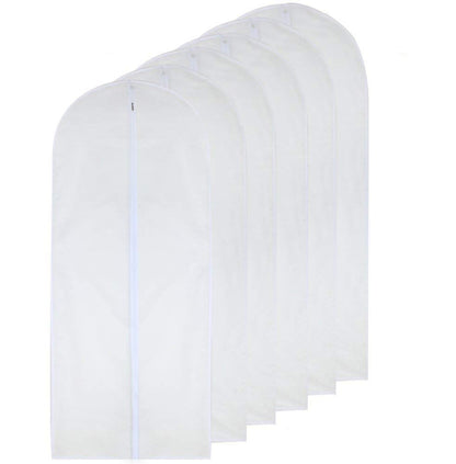 Garment Bags for Hanging Clothes 12 PCS Transparent Waterproof Dustproof Storage for Wardrobe Storage Suit Covers for Closet Cloth Cover Washable Clear Reuse Full Zipper for Suits Gowns 24''x40''