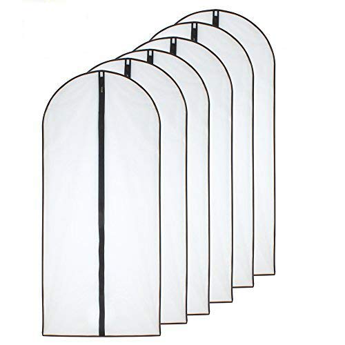 Garment Bags for Hanging Clothes 12 PCS Transparent Waterproof Dustproof Storage for Wardrobe Storage Suit Covers for Closet Cloth Cover Washable Clear Reuse Full Zipper for Suits Gowns 24''x40''