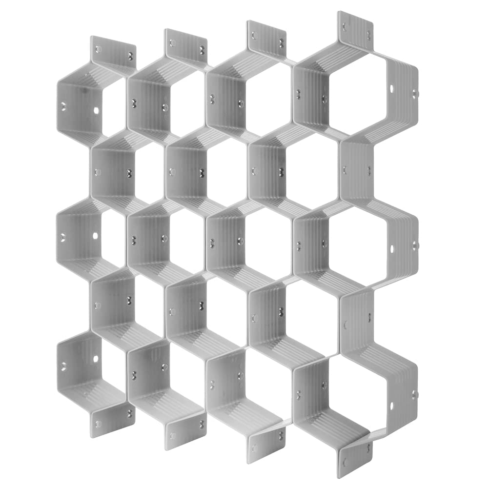 Poeland Drawer Divider Organizer DIY Plastic Grid Honeycomb Drawer Divider Gray 2 Pack