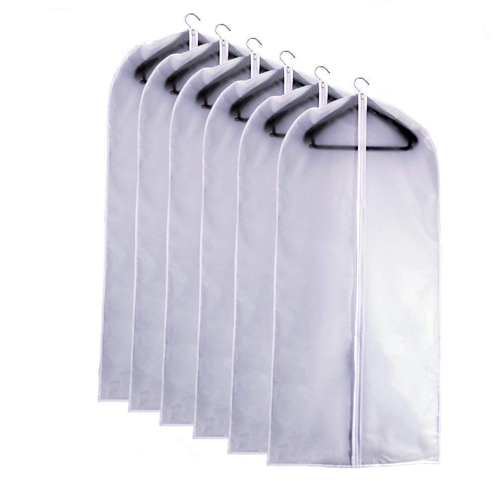 Garment Bags for Hanging Clothes 24"X48"Suit Bags for Closet Storage Plastic Waterproof Suit Cover Bags with Zipper for Suit, Sweaters, Coat Protector Travel Closet Clothing