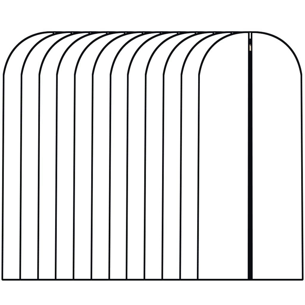 Garment Bags for Hanging Clothes 12 PCS Transparent Waterproof Dustproof Storage for Wardrobe Storage Suit Covers for Closet Cloth Cover Washable Clear Reuse Full Zipper for Suits Gowns 24''x40''