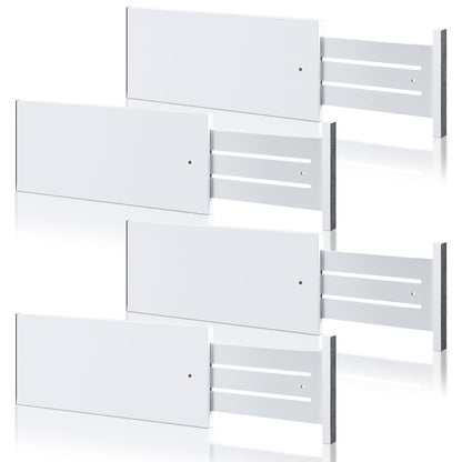 DoubleFill 4 Pcs 6 Inch High Drawer Dividers 15"-22" Adjustable, Wood Color
