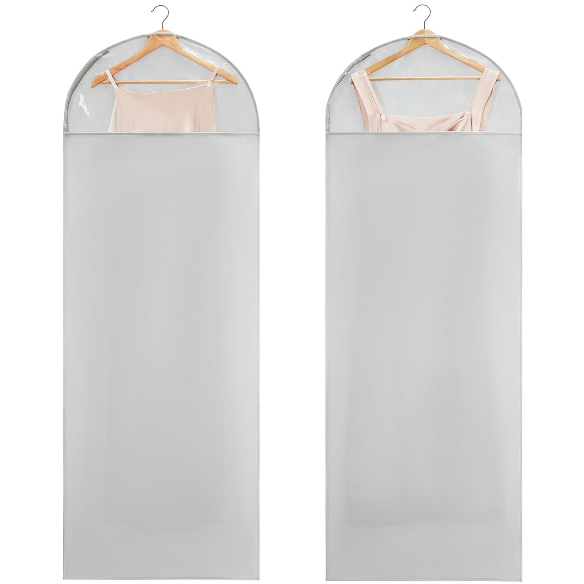 Carbrea 66" Garment Bag for Hanging Clothes, Dress Bags for Gowns, 2 Pack