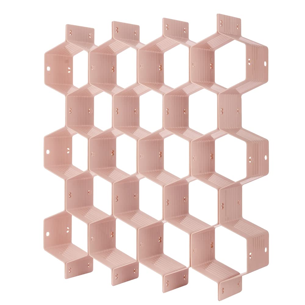 Poeland Drawer Divider Organizer DIY Plastic Grid Honeycomb Drawer Divider Gray 2 Pack