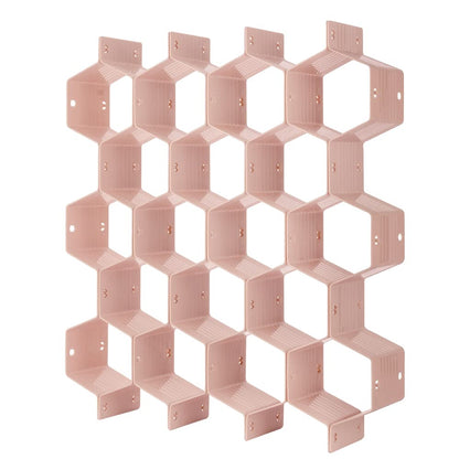 Poeland Drawer Divider Organizer DIY Plastic Grid Honeycomb Drawer Divider Gray 2 Pack