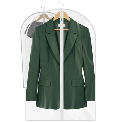36” All Clear Garment Bags for Women Suit Bags - PEVA Waterproof Suit Cover with Zipper for,Hanging Clothes, Coats - Durable Dresser for Closet Storage, Dustproof & Moisture Resistant - 36”/12 Pack