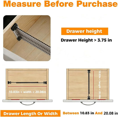 12 Pack Drawer Dividers for Clothes, 3.75" High, 10.83-20.08'' Adjustable
