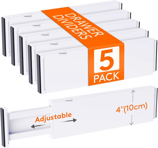 Lifewit 4" High Upgrade Drawer Divider, Adjustable Drawer Organizer Clothes