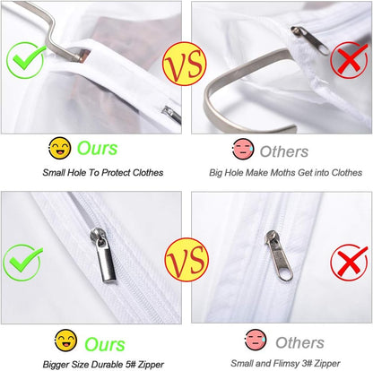 Garment Bags for Hanging Clothes 24"X48"Suit Bags for Closet Storage Plastic Waterproof Suit Cover Bags with Zipper for Suit, Sweaters, Coat Protector Travel Closet Clothing