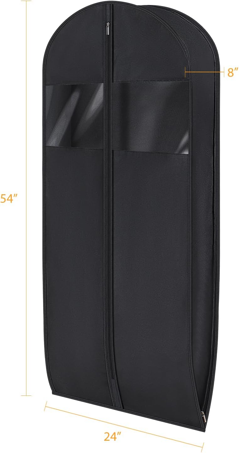 Syeeiex Compression Hanging and Space Saving Garment Bag, 54 Inch, Black