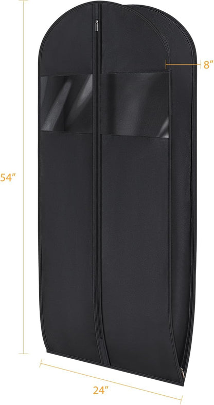 Syeeiex Compression Hanging and Space Saving Garment Bag, 54 Inch, Black