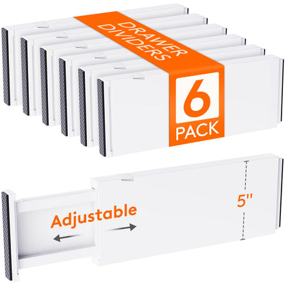 Lifewit 4" High Upgrade Drawer Divider, Adjustable Drawer Organizer Clothes