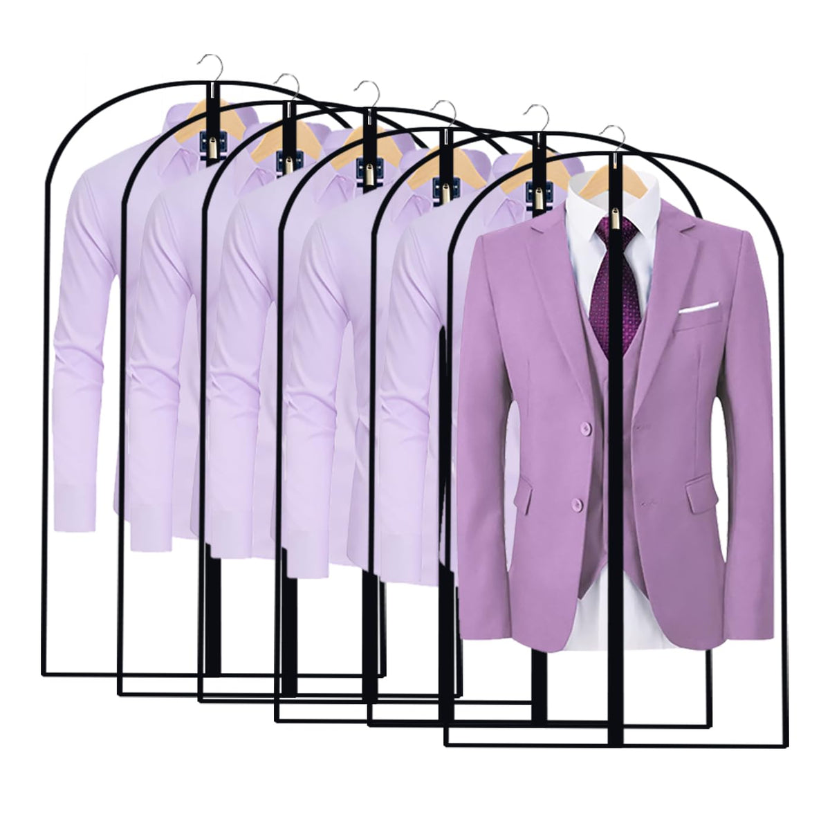 Garment Bags for Hanging Clothes 24"X48"Suit Bags for Closet Storage Plastic Waterproof Suit Cover Bags with Zipper for Suit, Sweaters, Coat Protector Travel Closet Clothing
