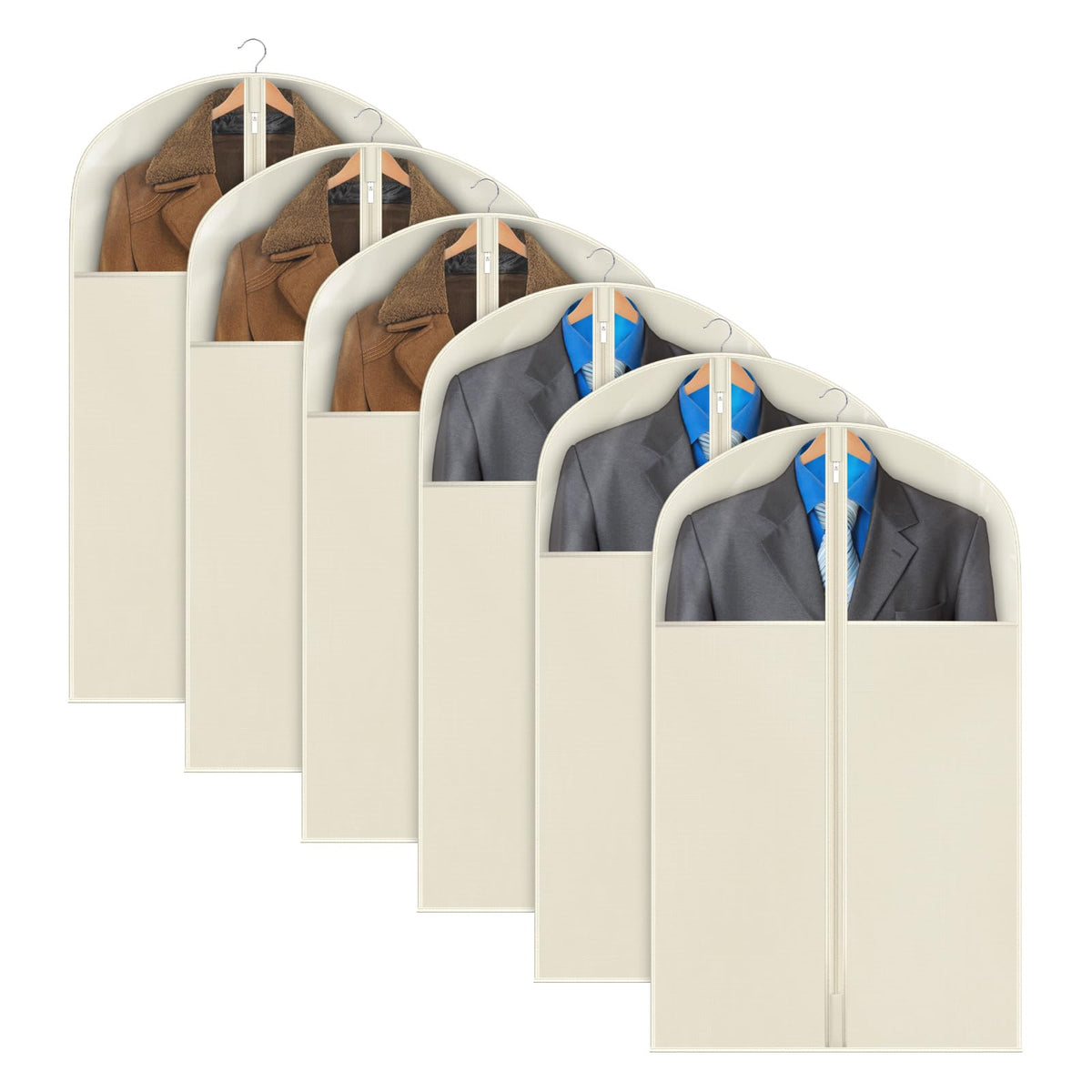 Univivi Garment Bag for Moving, Heavy Duty Suit Bag, 60 Inch, Set of 1