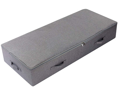 39.4" Bedroom Underbed Storage Boxes with Lid for Wedding Dress,Black Gray