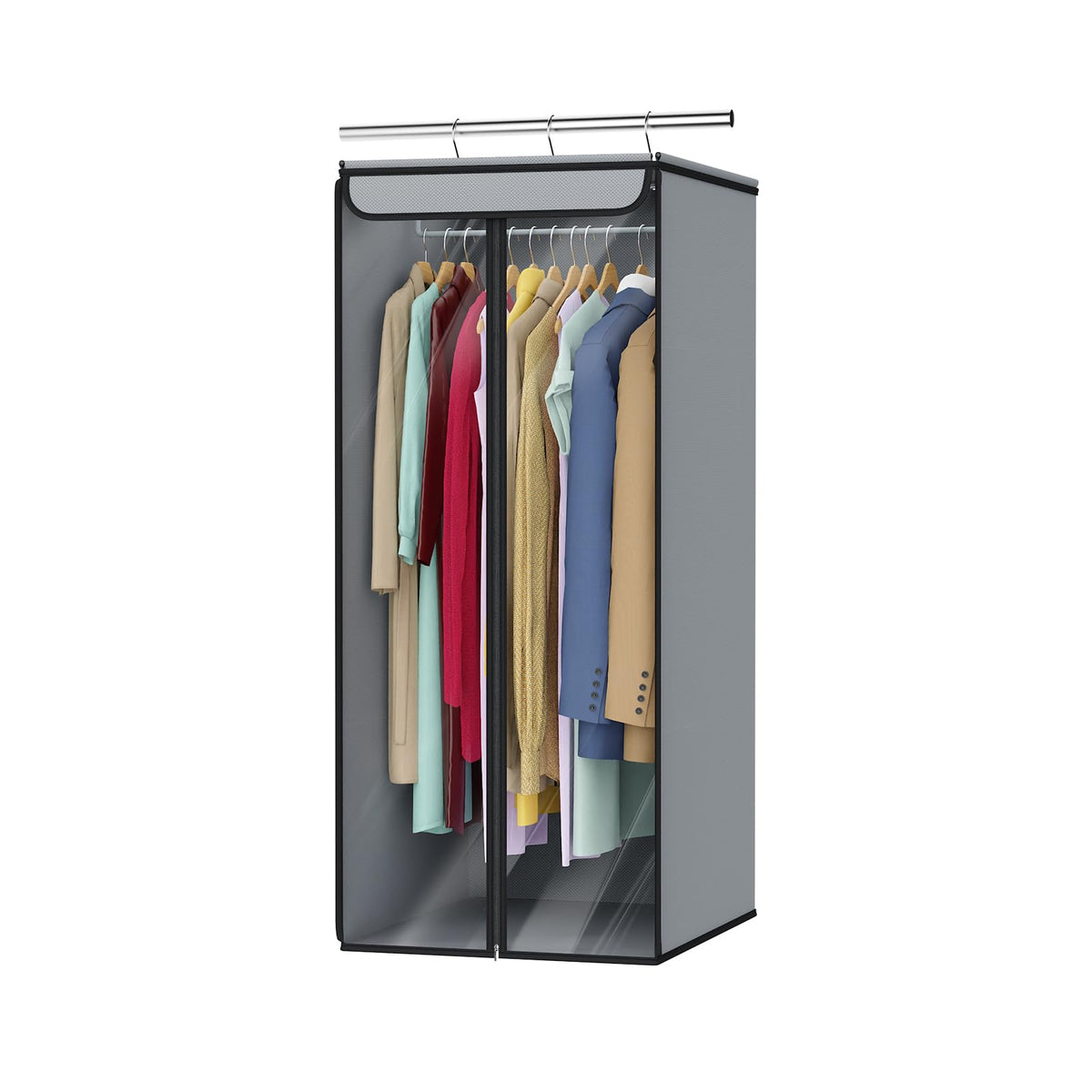 Univivi Garment Bags for Hanging Clothes, Cloth Bag 54 In, 1 PCS, Grey