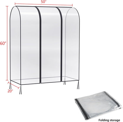 Zilink Clear Garment Rack Cover Transparent Clothes Rack Cover 50 in