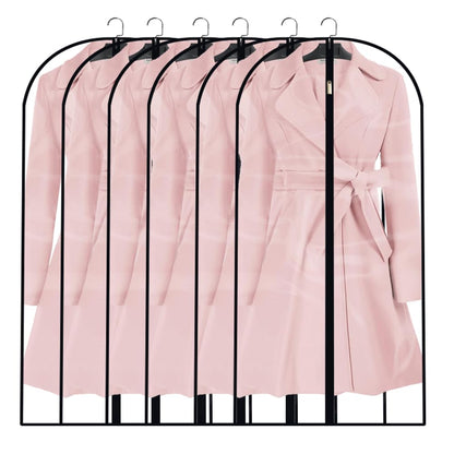 Garment Bags for Hanging Clothes 12 PCS Transparent Waterproof Dustproof Storage for Wardrobe Storage Suit Covers for Closet Cloth Cover Washable Clear Reuse Full Zipper for Suits Gowns 24''x40''