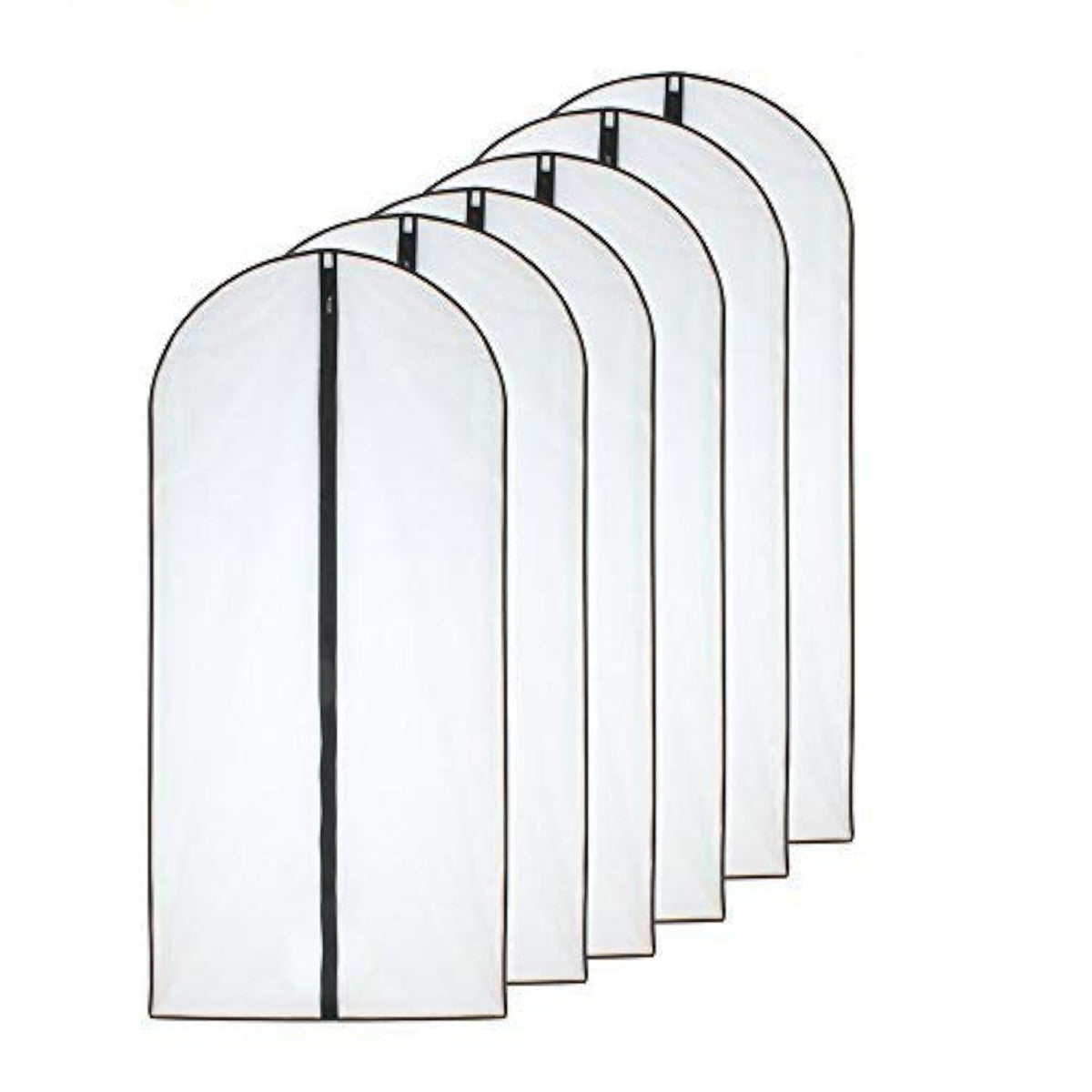 Garment Bags for Hanging Clothes 12 PCS Transparent Waterproof Dustproof Storage for Wardrobe Storage Suit Covers for Closet Cloth Cover Washable Clear Reuse Full Zipper for Suits Gowns 24''x40''