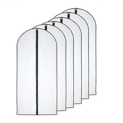 Garment Bags for Hanging Clothes 12 PCS Transparent Waterproof Dustproof Storage for Wardrobe Storage Suit Covers for Closet Cloth Cover Washable Clear Reuse Full Zipper for Suits Gowns 24''x40''