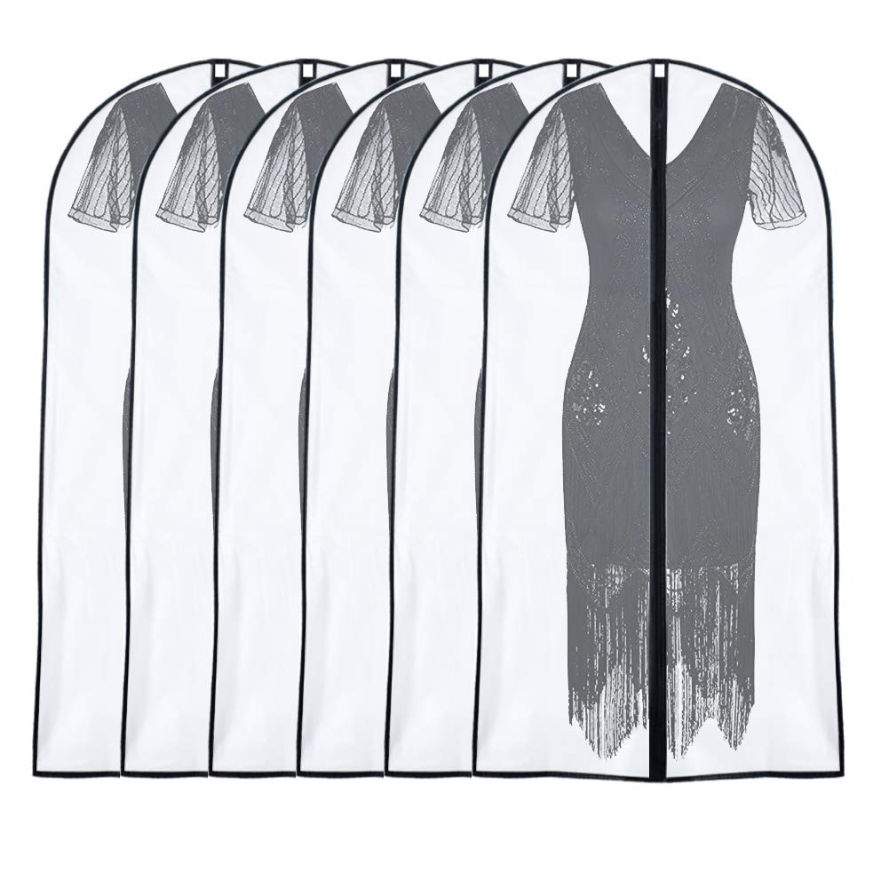 Garment Bags for Hanging Clothes 24"X48"Suit Bags for Closet Storage Plastic Waterproof Suit Cover Bags with Zipper for Suit, Sweaters, Coat Protector Travel Closet Clothing