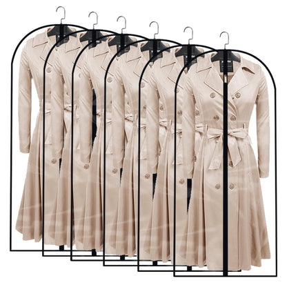 Garment Bags for Hanging Clothes 12 PCS Transparent Waterproof Dustproof Storage for Wardrobe Storage Suit Covers for Closet Cloth Cover Washable Clear Reuse Full Zipper for Suits Gowns 24''x40''