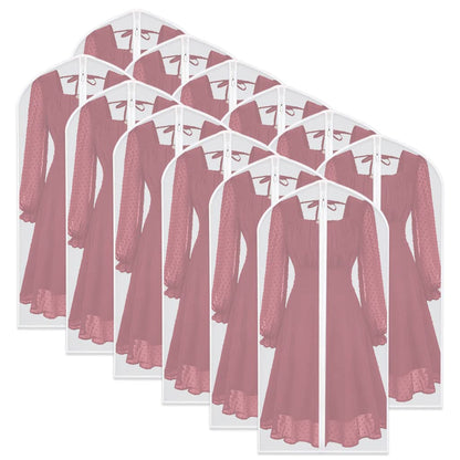 Garment Bags for Hanging Clothes 12 PCS Transparent Waterproof Dustproof Storage for Wardrobe Storage Suit Covers for Closet Cloth Cover Washable Clear Reuse Full Zipper for Suits Gowns 24''x40''