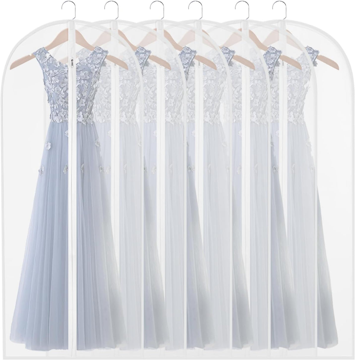60" Clear Hanging Garment Bags Protect Extra Long Dresses & Gowns