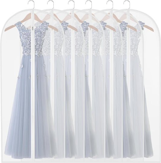 60" Clear Hanging Garment Bags Protect Extra Long Dresses & Gowns