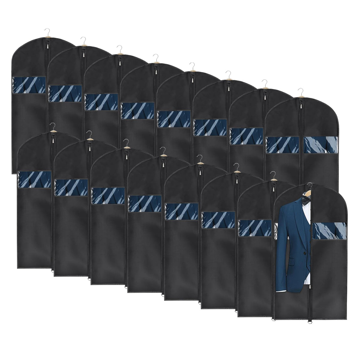 Univivi Garment Bag for Moving, Heavy Duty Suit Bag, 60 Inch, Set of 1