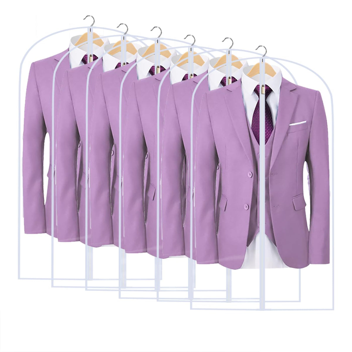 Garment Bags for Hanging Clothes 24"X48"Suit Bags for Closet Storage Plastic Waterproof Suit Cover Bags with Zipper for Suit, Sweaters, Coat Protector Travel Closet Clothing