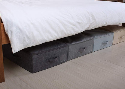 39.4" Bedroom Underbed Storage Boxes with Lid for Wedding Dress,Black Gray
