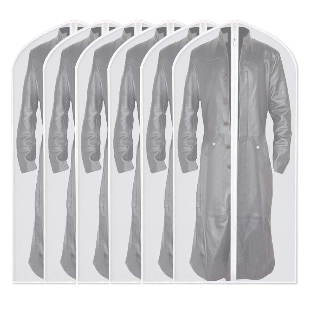 Garment Bags for Hanging Clothes 24"X48"Suit Bags for Closet Storage Plastic Waterproof Suit Cover Bags with Zipper for Suit, Sweaters, Coat Protector Travel Closet Clothing