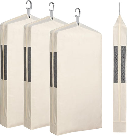 Aliceset 3 Pcs 24x40 In Pure Cotton Garment Storage Bag for Hanging Clothes