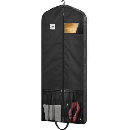 STEPONE 6.5" Gusseted Heavy Duty Garment Bags for Travel 43" Suit Bags for Closet Storage Hanging Clothes Bag with Pockets Mens Suit Holder for Shirts, Coats, Dresses, 2 Pack