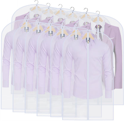 Garment Bags for Hanging Clothes 24"X48"Suit Bags for Closet Storage Plastic Waterproof Suit Cover Bags with Zipper for Suit, Sweaters, Coat Protector Travel Closet Clothing