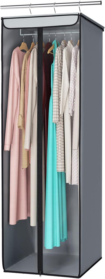 Univivi Garment Bags for Hanging Clothes, Cloth Bag 54 In, 1 PCS, Grey