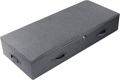 39.4" Bedroom Underbed Storage Boxes with Lid for Wedding Dress,Black Gray