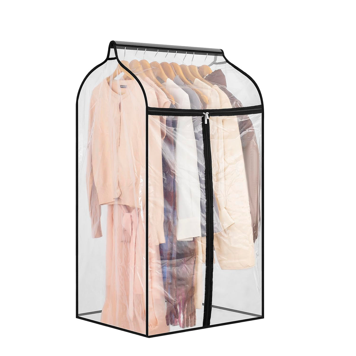 Hanging Garment Bag for Closet Winter Clothes Storage with Clear Window Coat Rack Cover Large Clothing Bags with Zipper Dust Proof Dress Protector (Big)