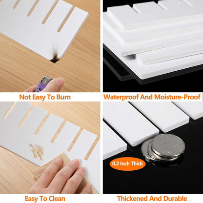 12Pcs Drawer Dividers,18.5"x4.3", Thick, DIY Drawer Separators, Large Adjustable Dresser Drawer Organizer for Clothes, Bedroom, Bathroom, Kitchen Cutlery, Desk, Office Storage