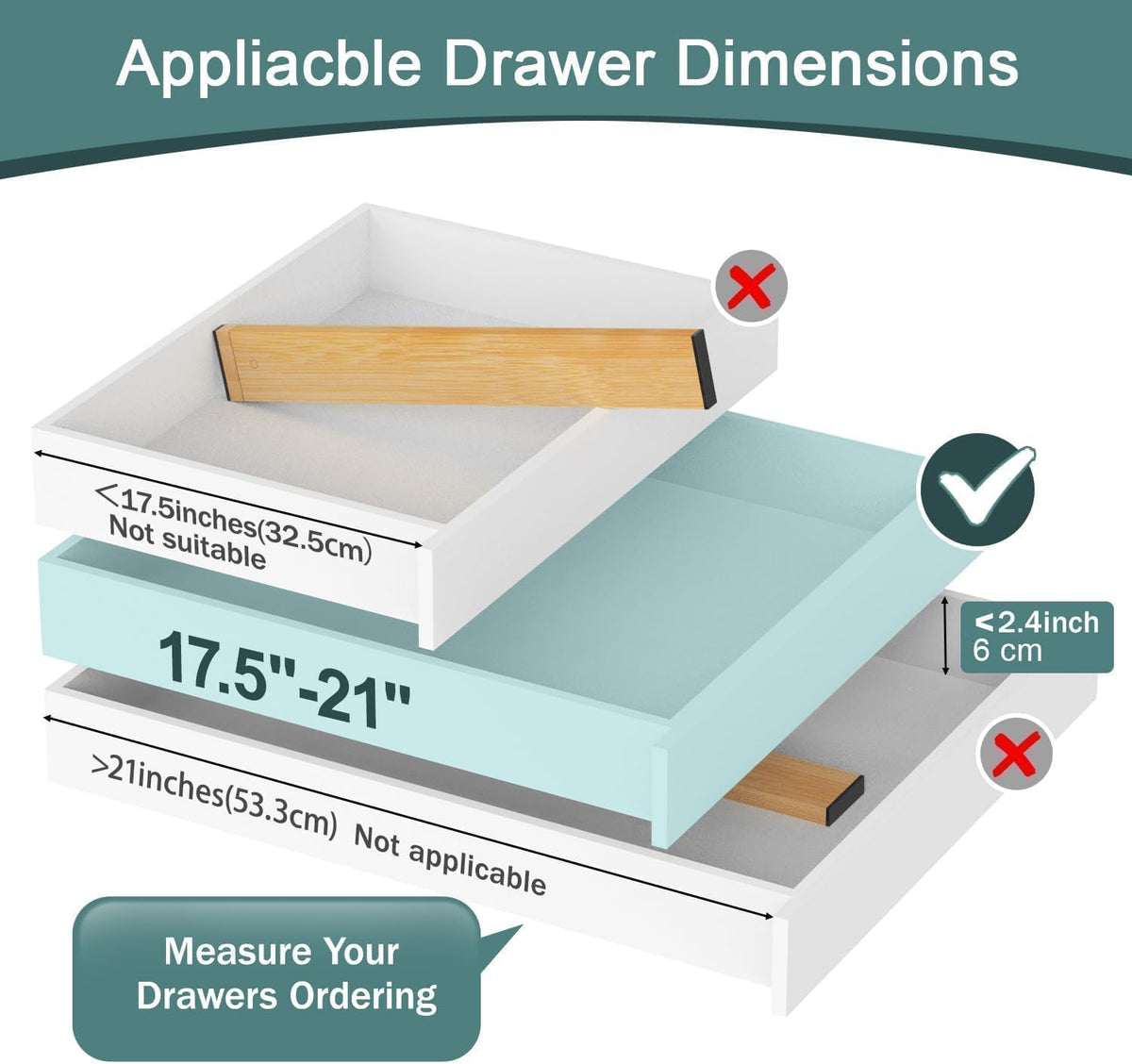 Lzerking Kitchen Drawer Dividers 4 Pack Adjustable Bamboo Drawer Organizer