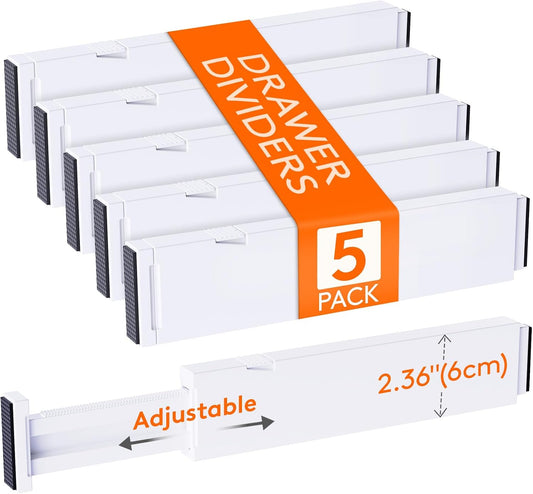 Lifewit 2.36" Upgrade Kitchen Drawer Dividers, Adjustable Drawer Organizer